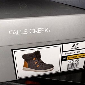 Falls Creek Gray and Brown Ankle Boots